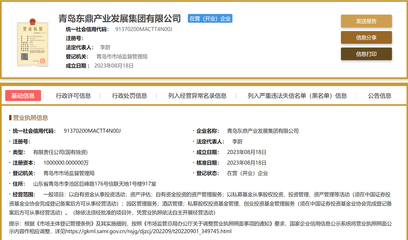 網(wǎng)傳&ldquo;化債&rdquo;的青島東鼎集團(tuán)成立了:注冊資本100億 從事投資活動